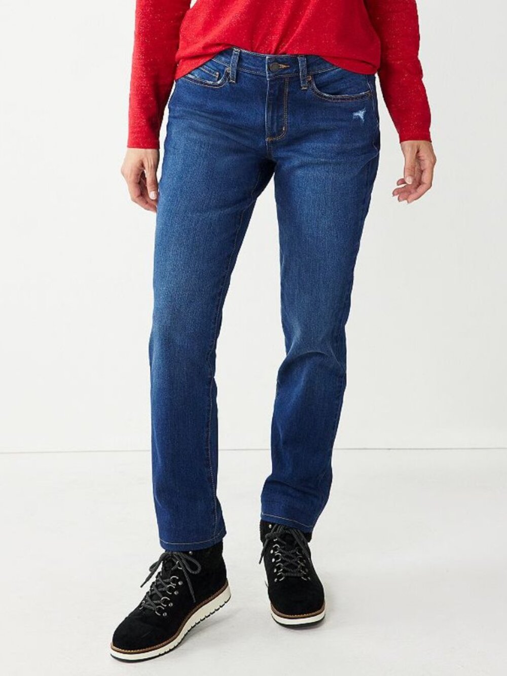 Women's Sonoma Goods For Life Straight Leg High Waisted Curvy Jeanes - 2 Short
